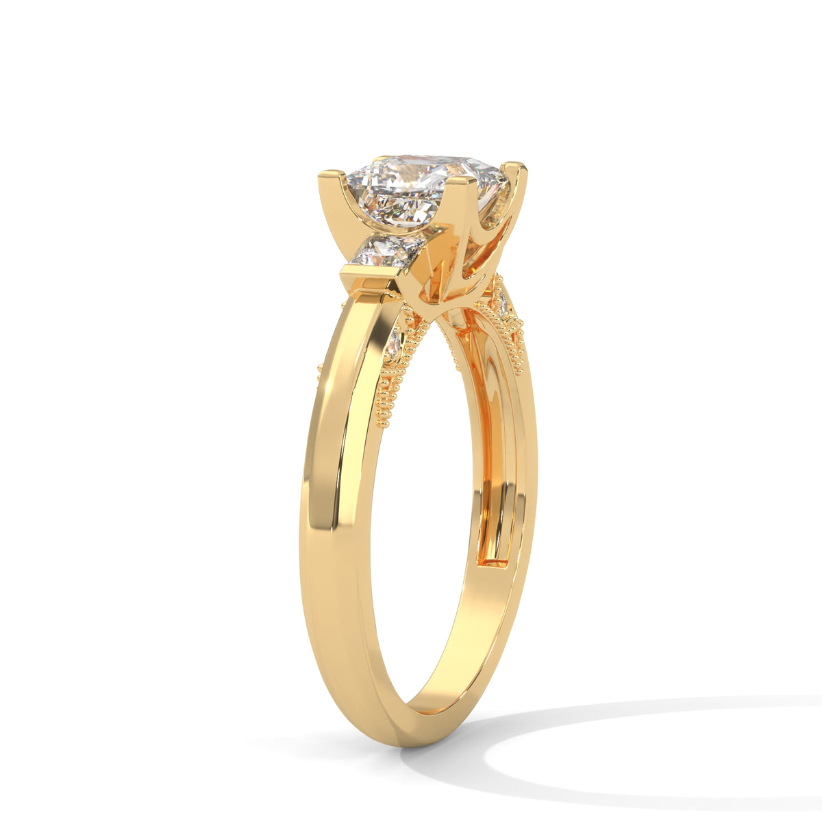 Regal Trio Princess Solitaire Ring