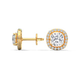 Cushion Halo Solitaire Earrings