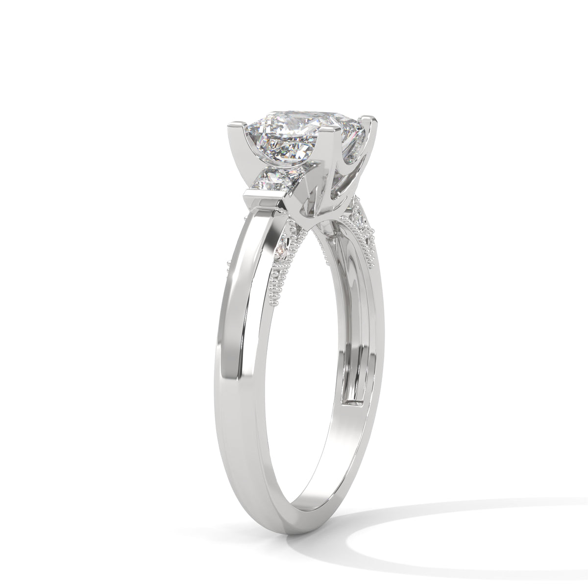 Regal Trio Princess Solitaire Ring
