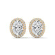 Oval Halo Solitaire Stud Earrings