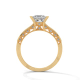 Royal Milgrain Princess Solitaire Ring