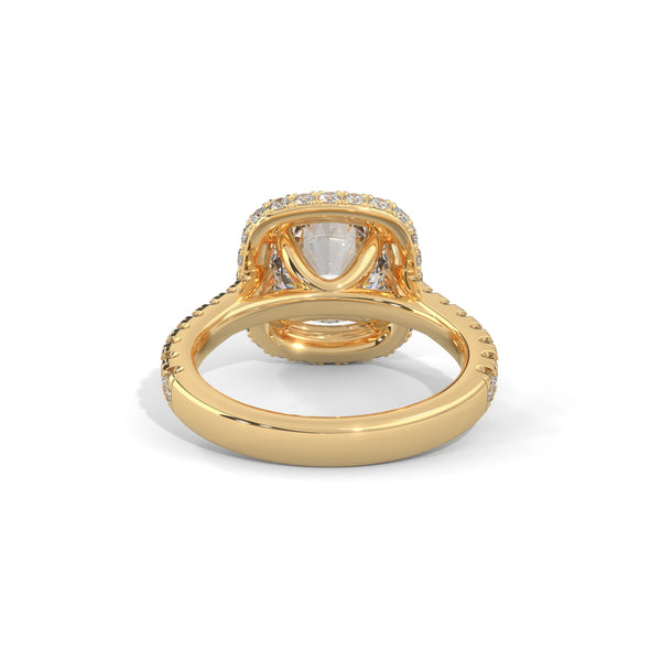 Cushion Crown Halo Ring