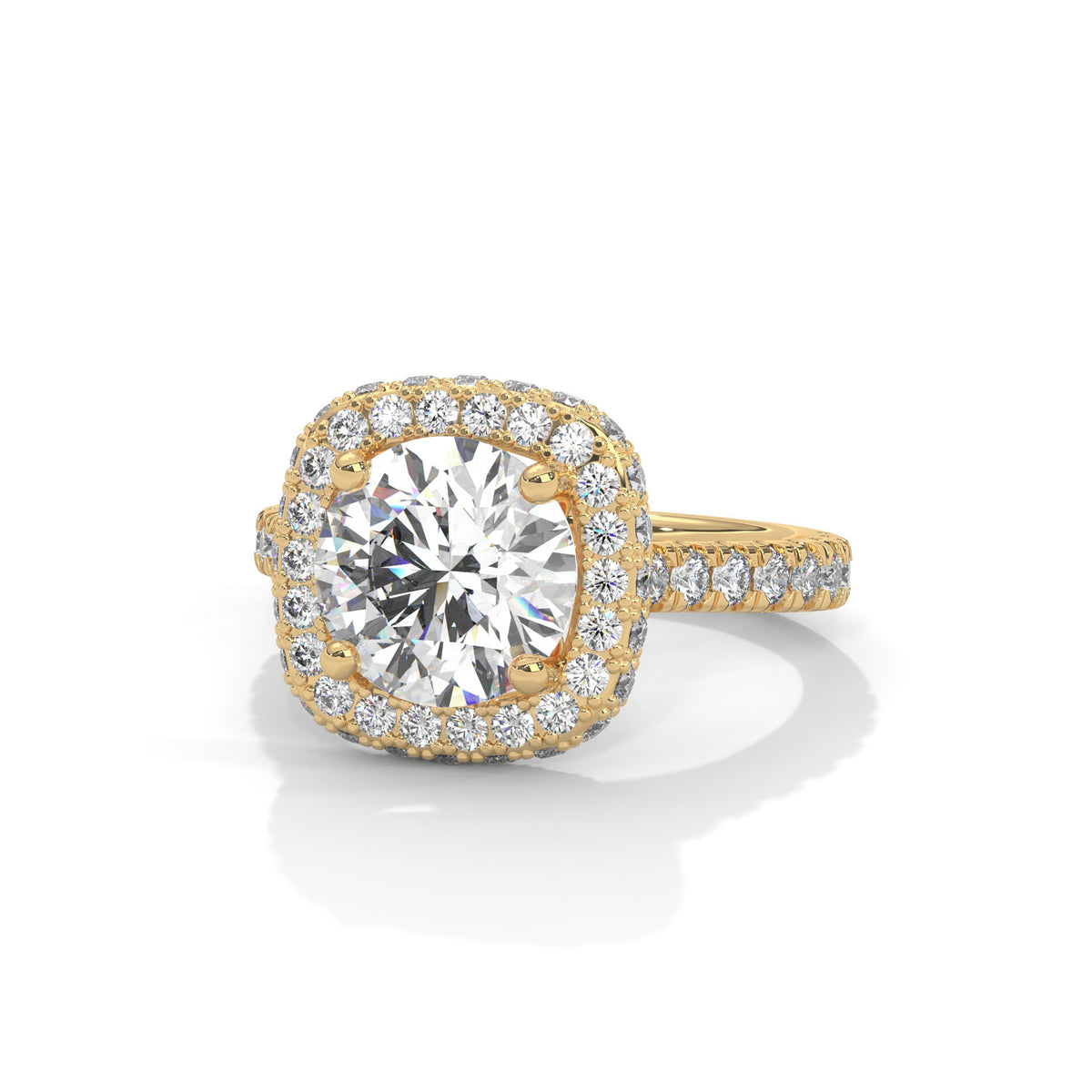 Cushion Crown Halo Ring