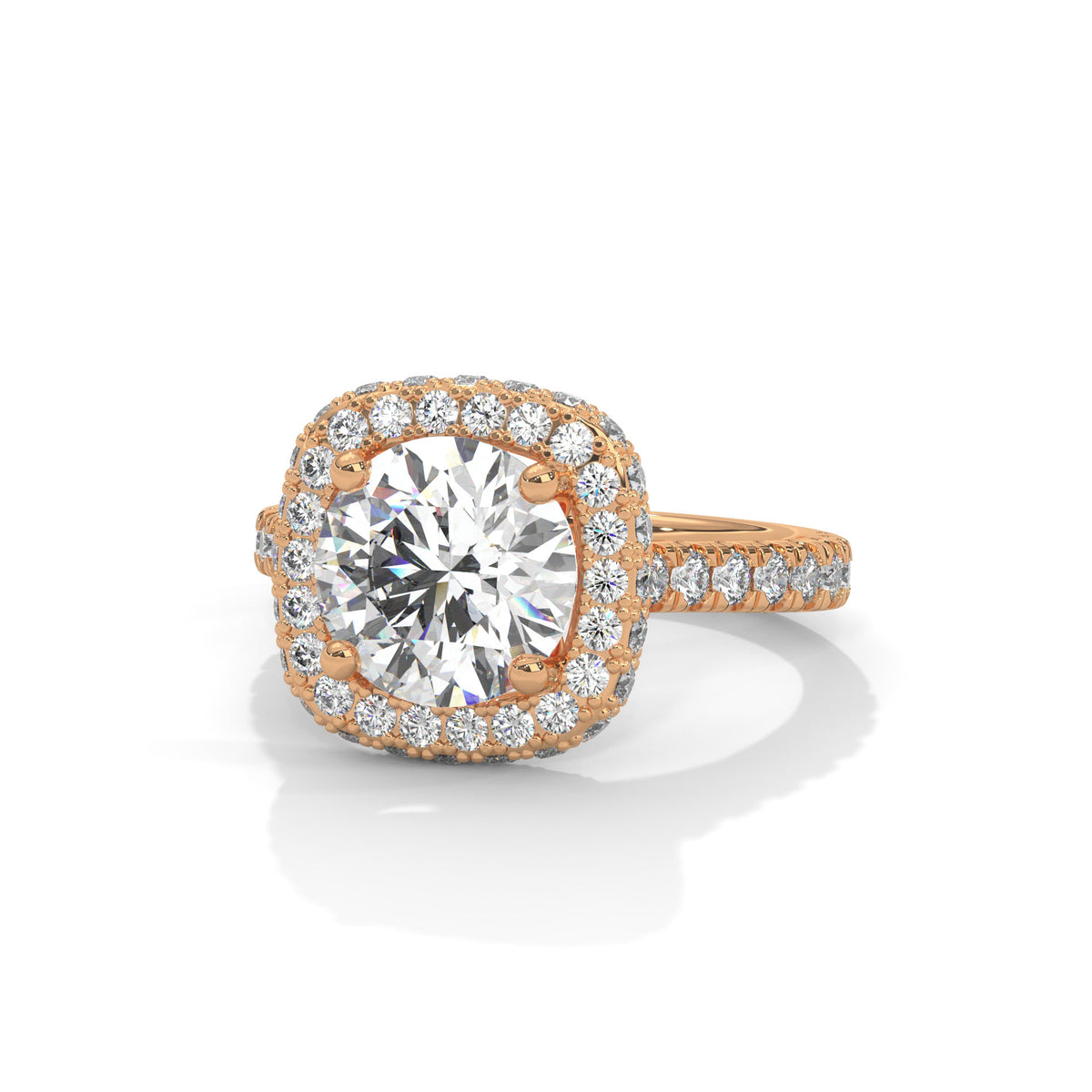 Cushion Crown Halo Ring
