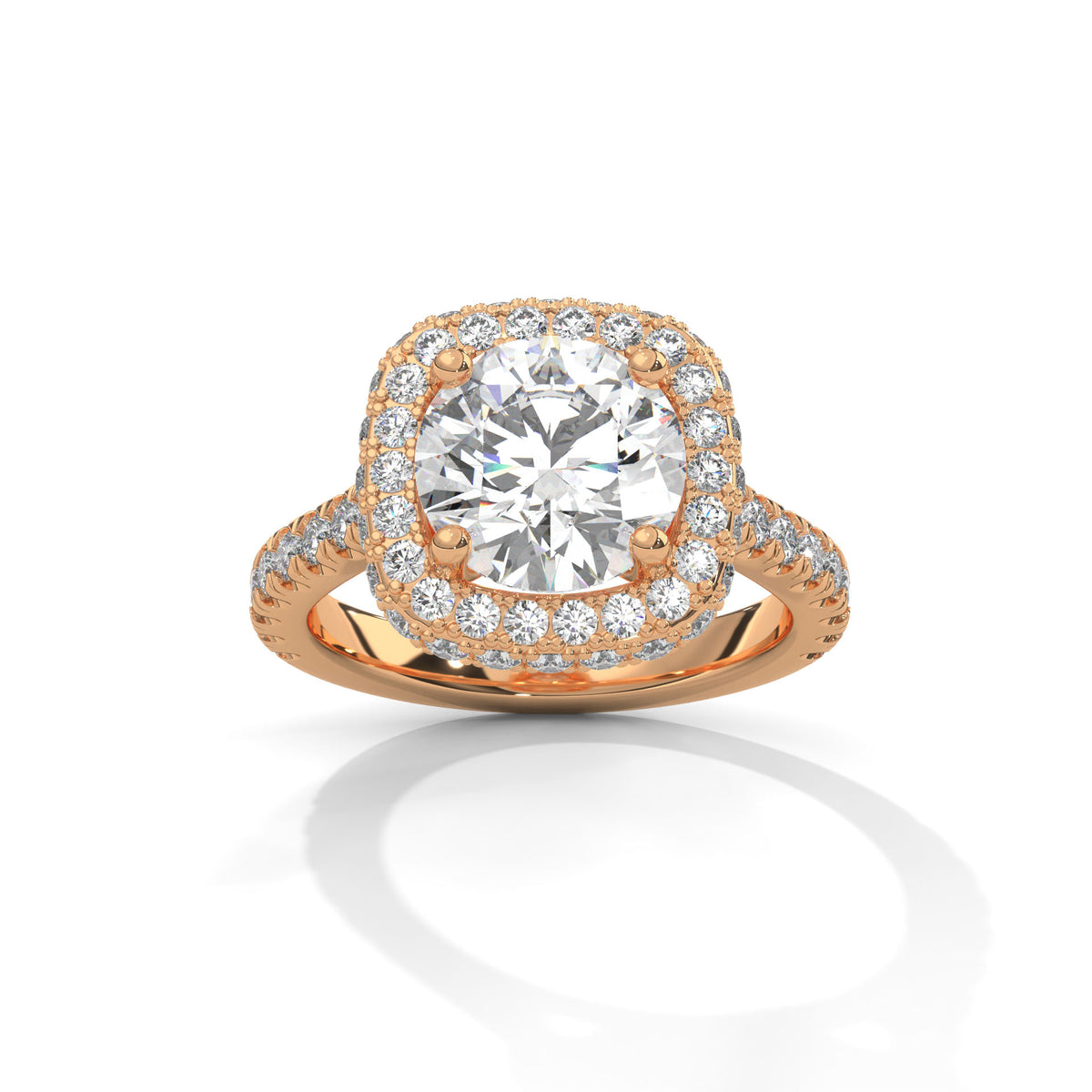 Cushion Crown Halo Ring