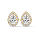Teardrop Halo Solitaire Earrings