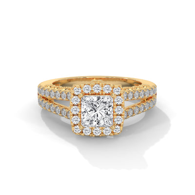 Royal Bloom Halo Solitaire Ring — IGI Certified Diamond Jewellery | My Carat India