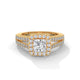 Royal Bloom Halo Solitaire Ring