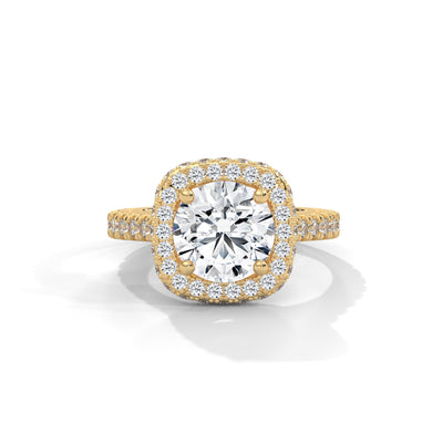 Cushion Crown Halo Ring — IGI Certified Diamond Jewellery | My Carat India