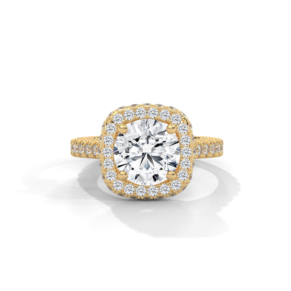 Cushion Crown Halo Ring