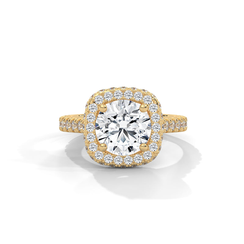 Cushion Crown Halo Ring