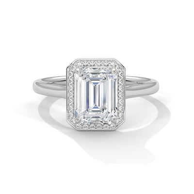 Emerald Radiance Halo Ring — IGI Certified Diamond Jewellery | My Carat India
