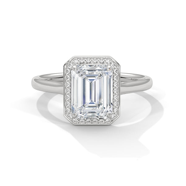 Emerald Radiance Halo Ring