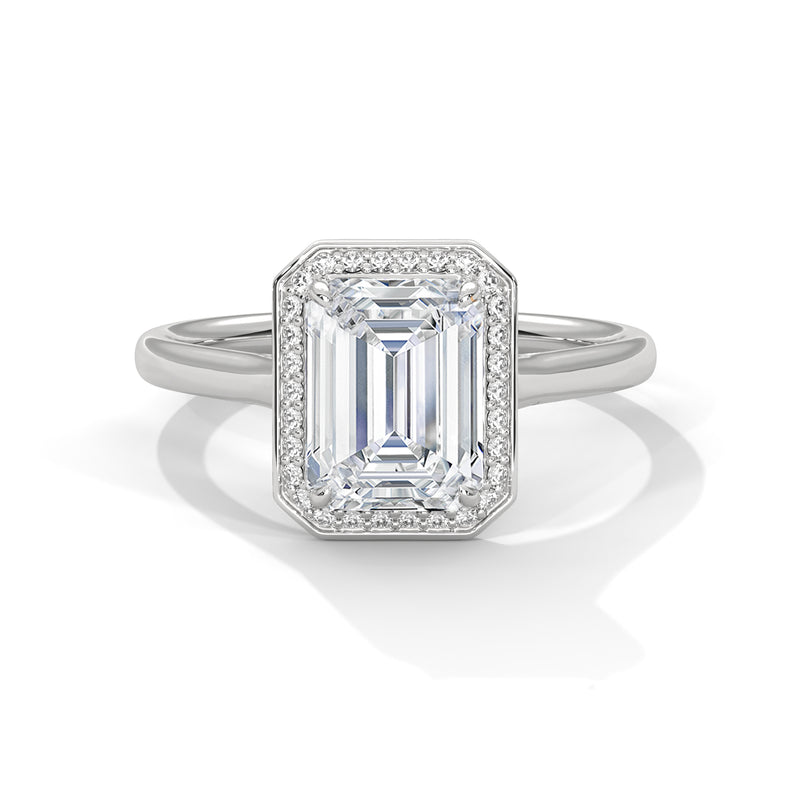 Emerald Radiance Halo Ring