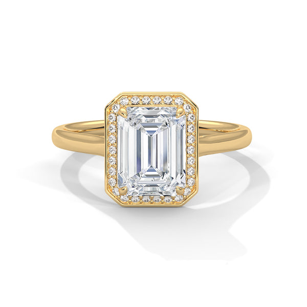 Emerald Radiance Halo Ring