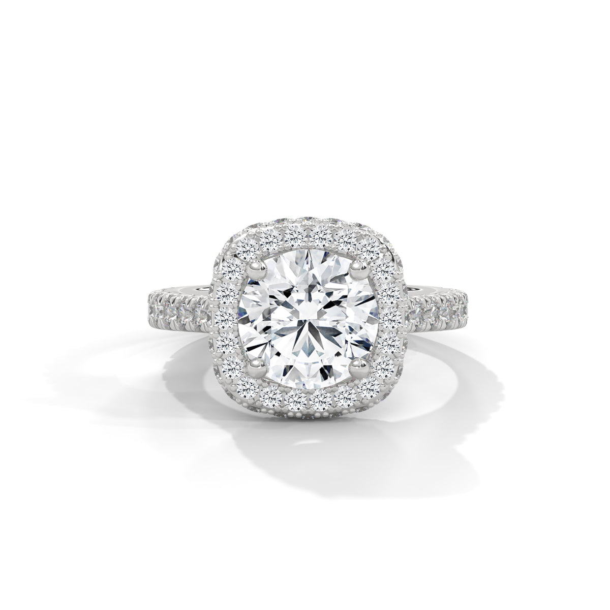 Cushion Crown Halo Ring