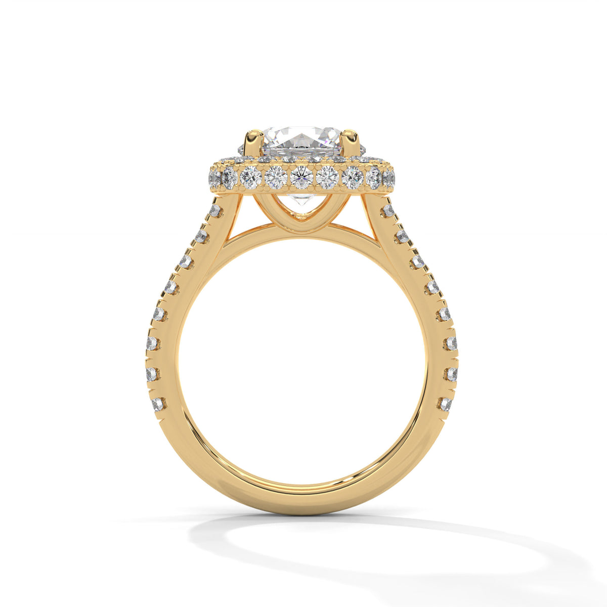 Cushion Crown Halo Ring