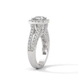 Royal Bloom Halo Solitaire Ring