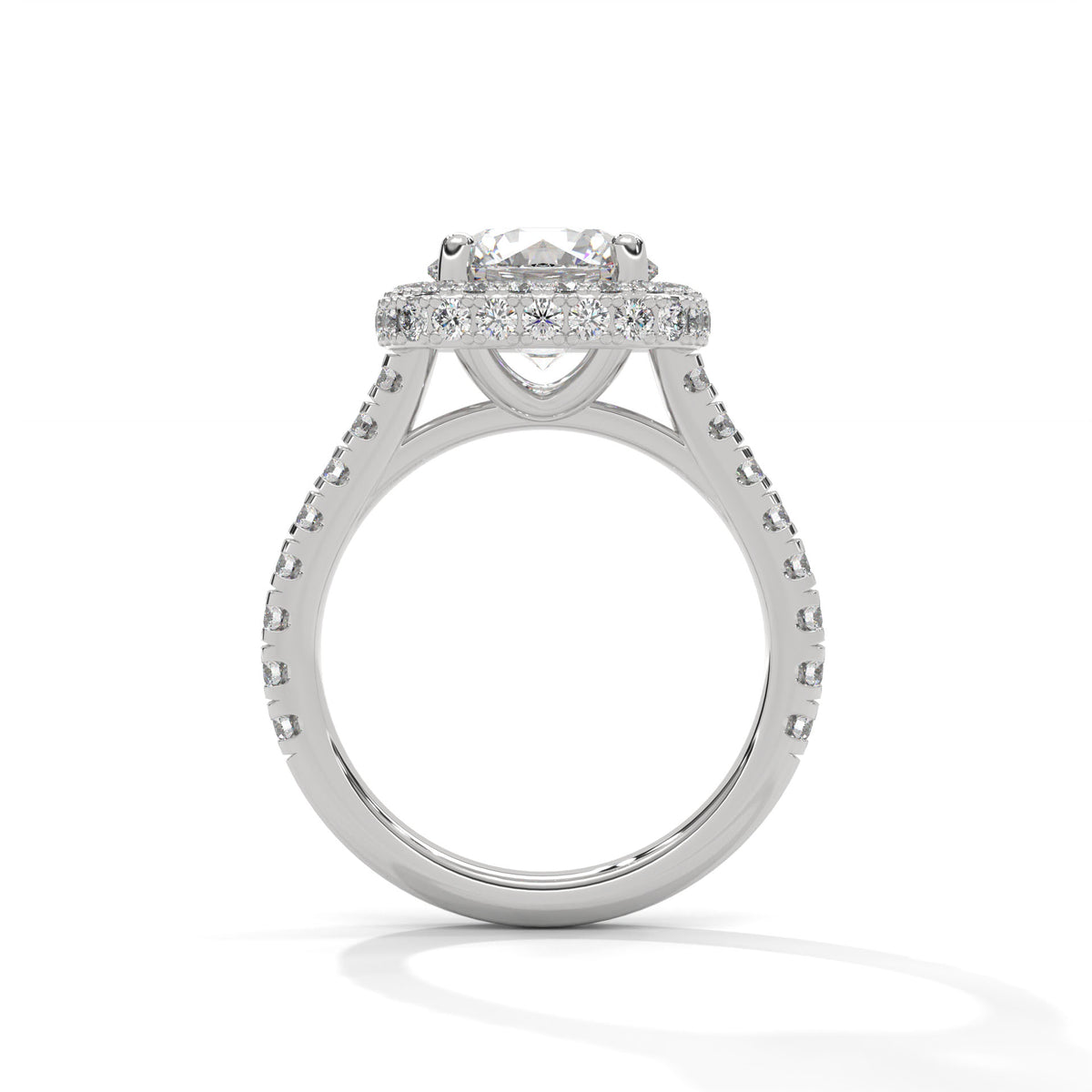 Cushion Crown Halo Ring
