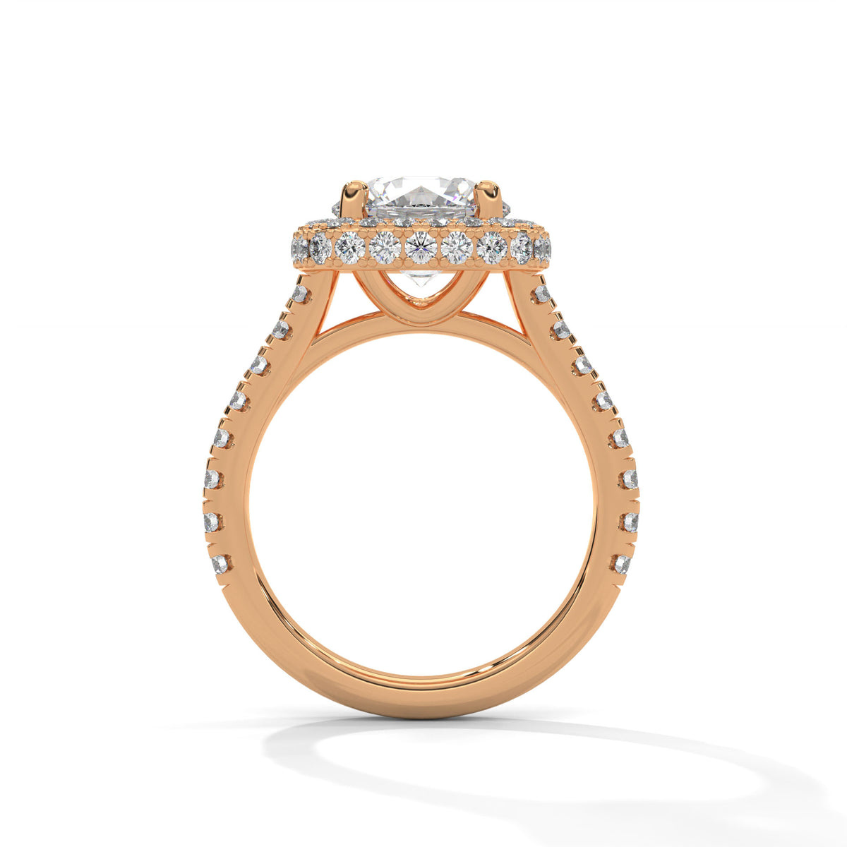 Cushion Crown Halo Ring