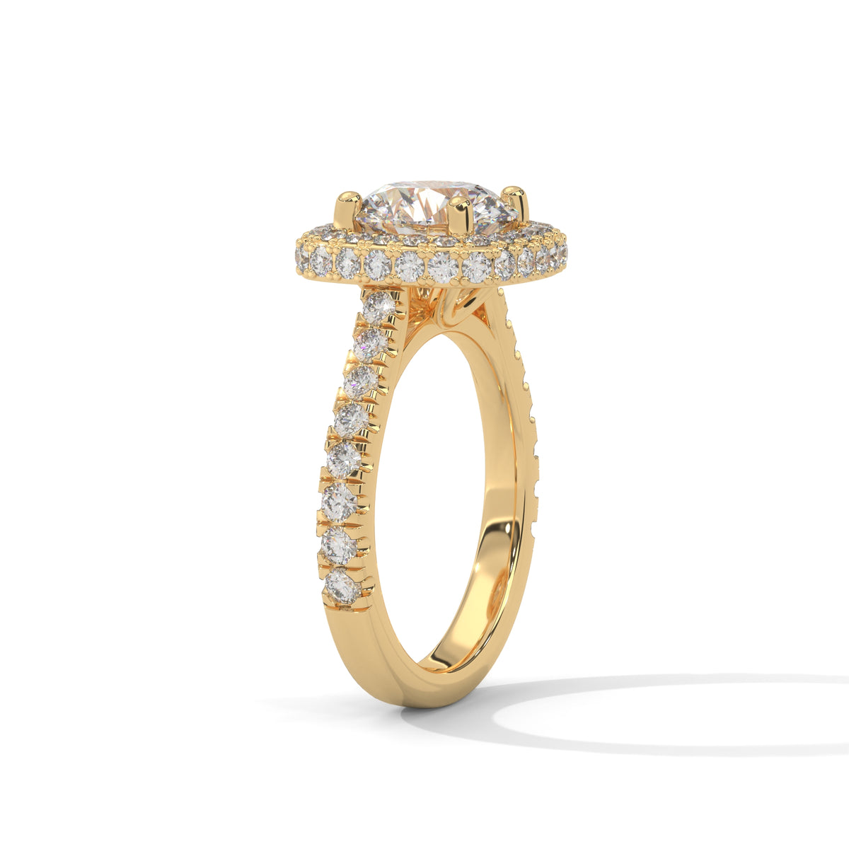 Cushion Crown Halo Ring