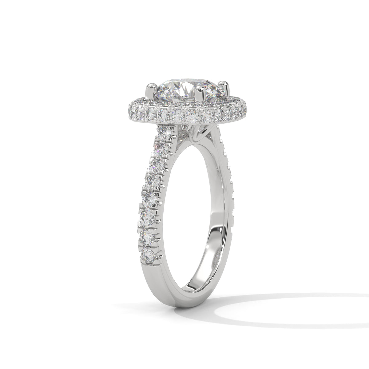 Cushion Crown Halo Ring