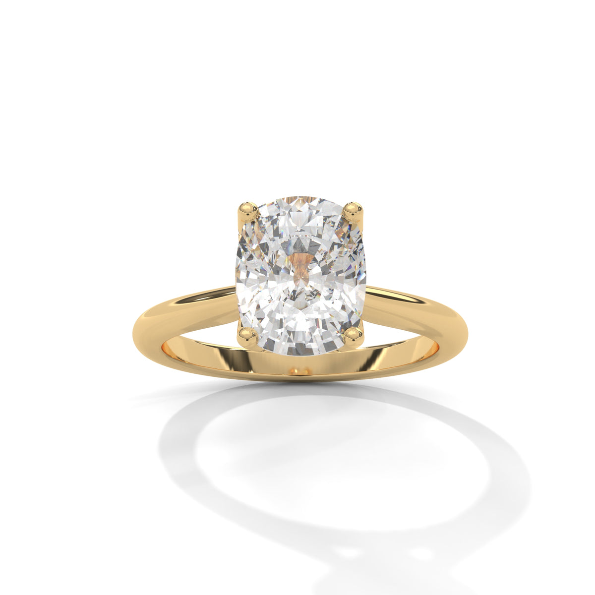 Cushion Crown Solitaire Ring
