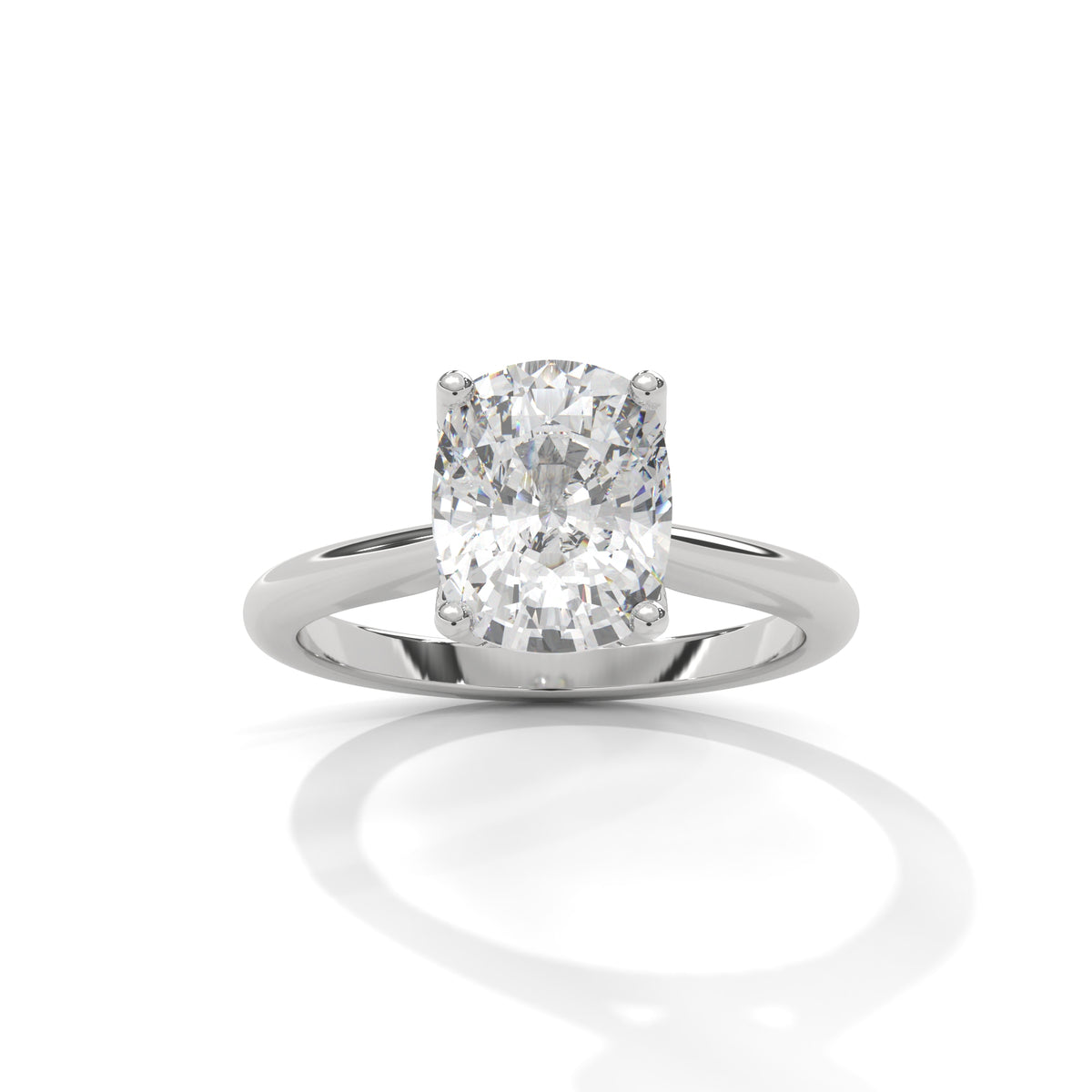 Cushion Crown Solitaire Ring