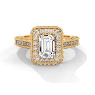 Vintage Opulence Halo Ring — IGI Certified Diamond Jewellery | My Carat India