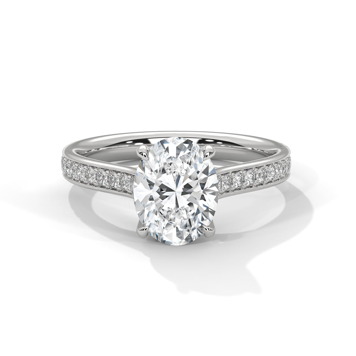 Luminous Oval Solitaire Ring