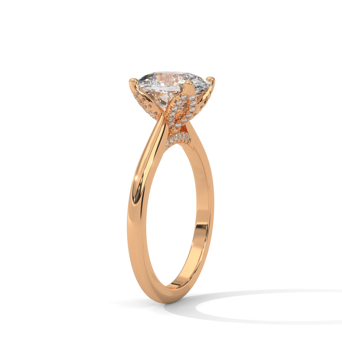Cushion Crown Solitaire Ring