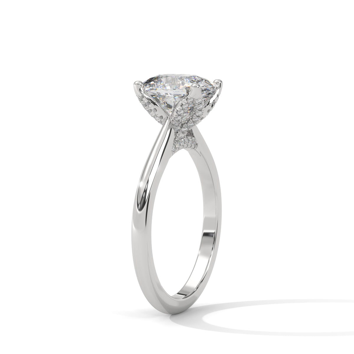 Cushion Crown Solitaire Ring