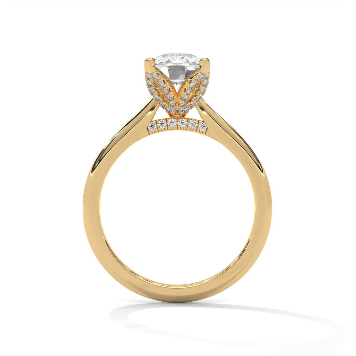 Cushion Crown Solitaire Ring