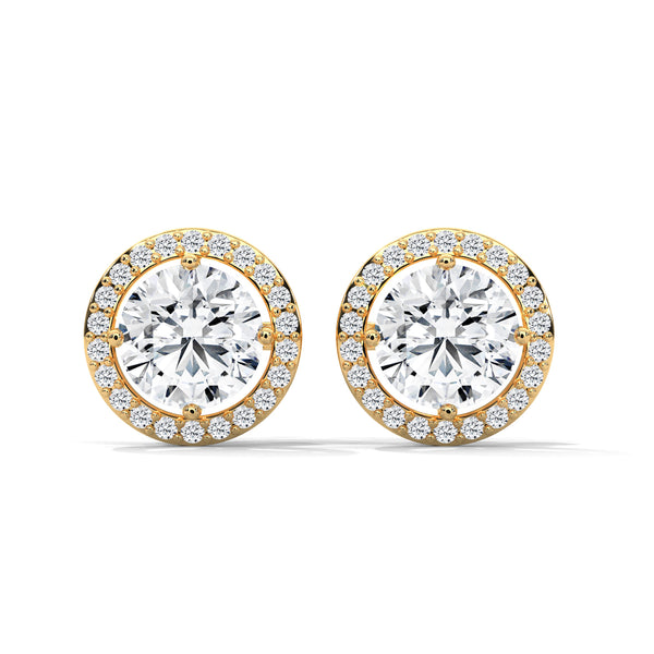 Stellar Halo Solitaire Earrings