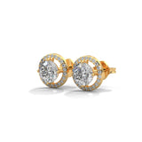 Stellar Halo Solitaire Earrings