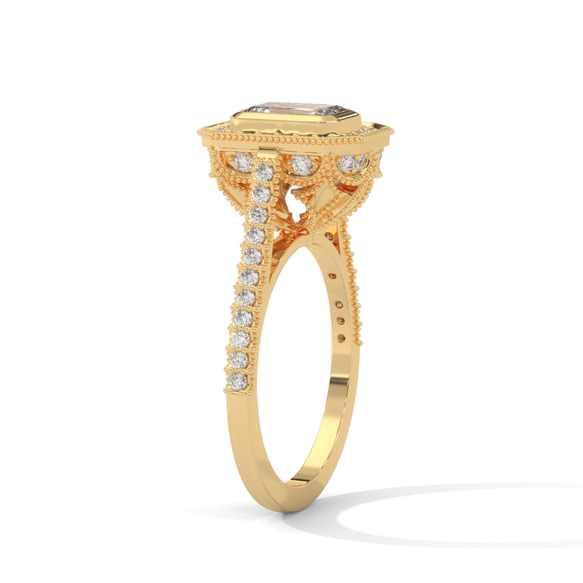 Vintage Radiance Emerald Halo Ring
