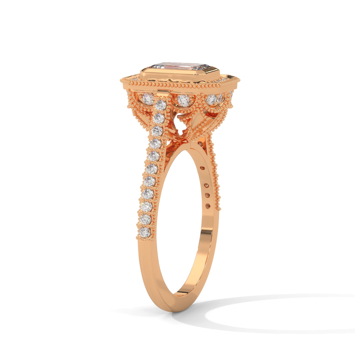 Vintage Radiance Emerald Halo Ring