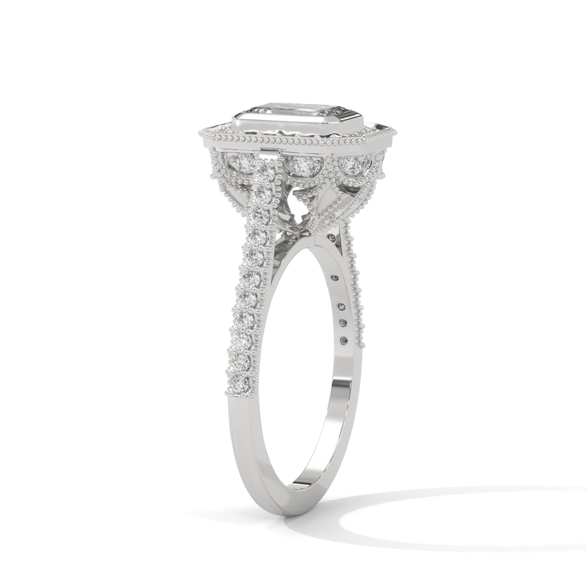Vintage Radiance Emerald Halo Ring