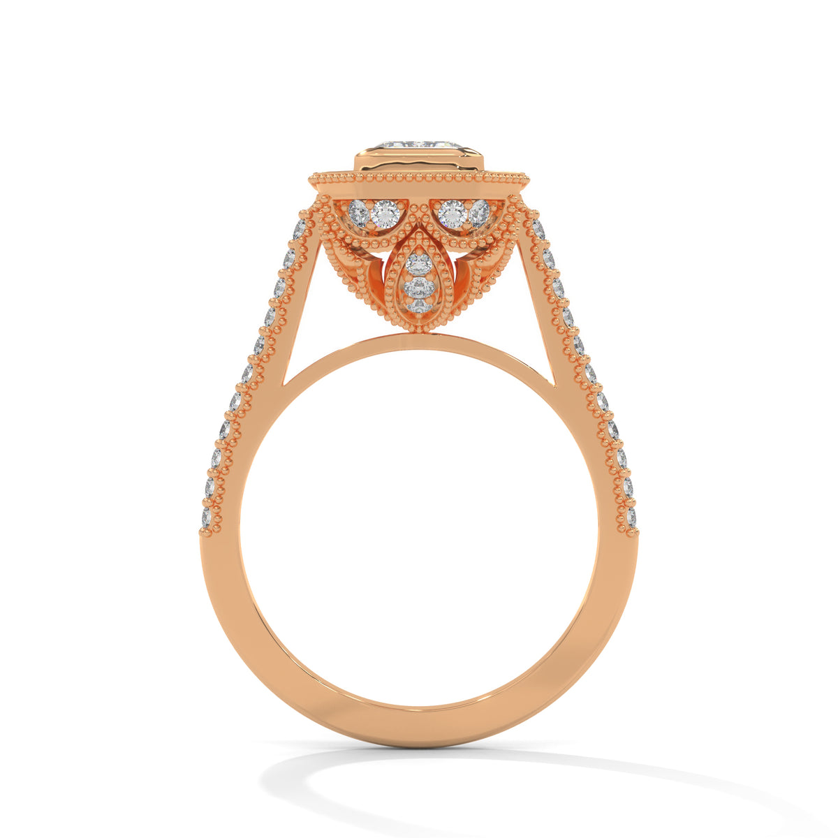 Vintage Radiance Emerald Halo Ring
