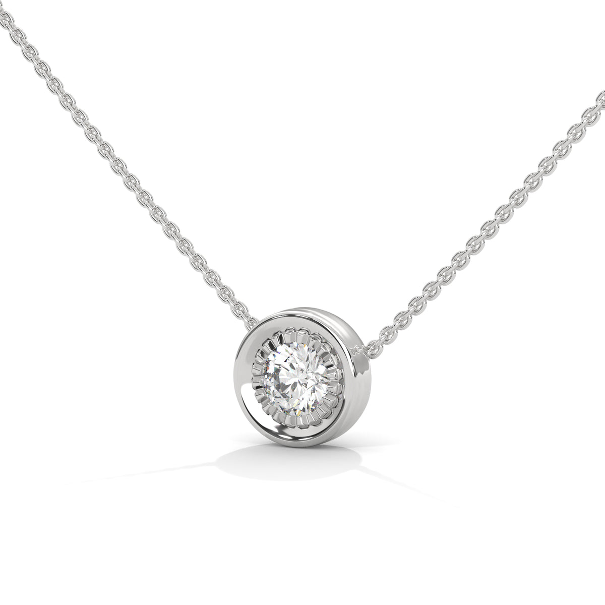 Sunburst Bezel Solitaire Pendant