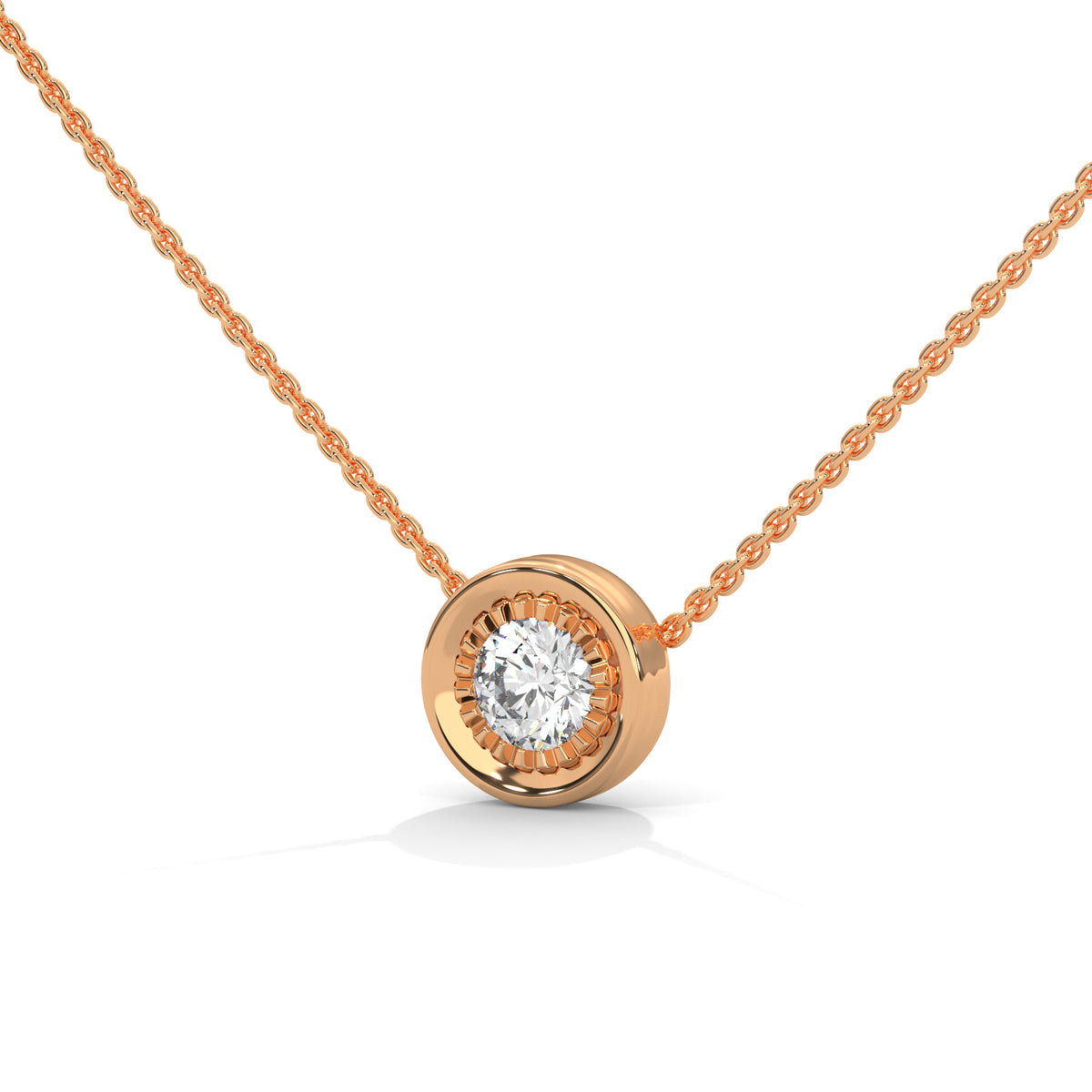 Sunburst Bezel Solitaire Pendant