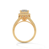 Royal Bloom Halo Solitaire Ring