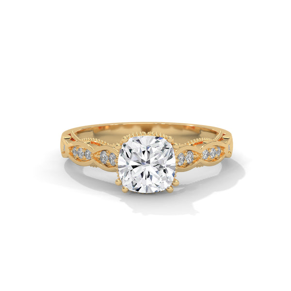 Twisted Bloom Solitaire Ring