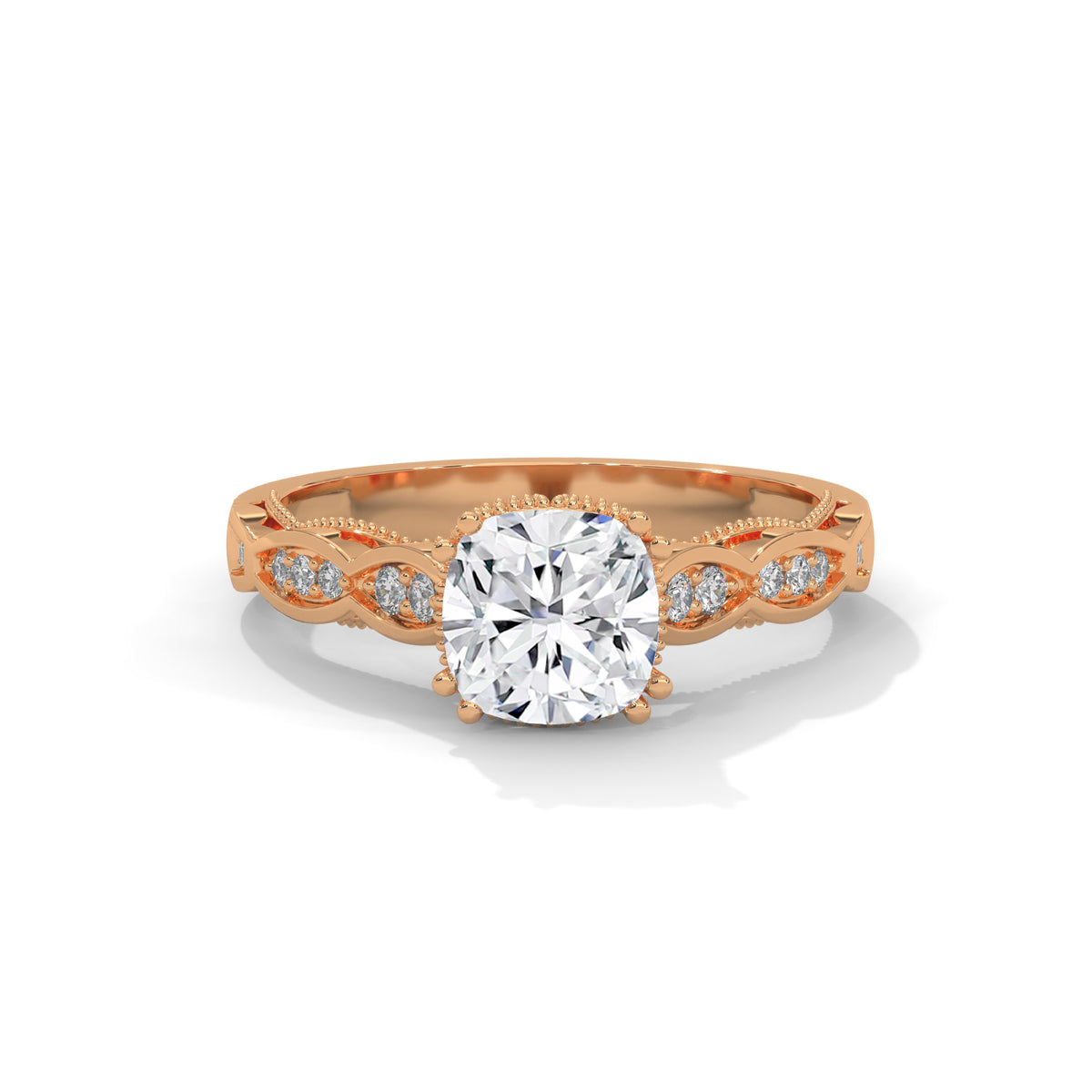 Twisted Bloom Solitaire Ring