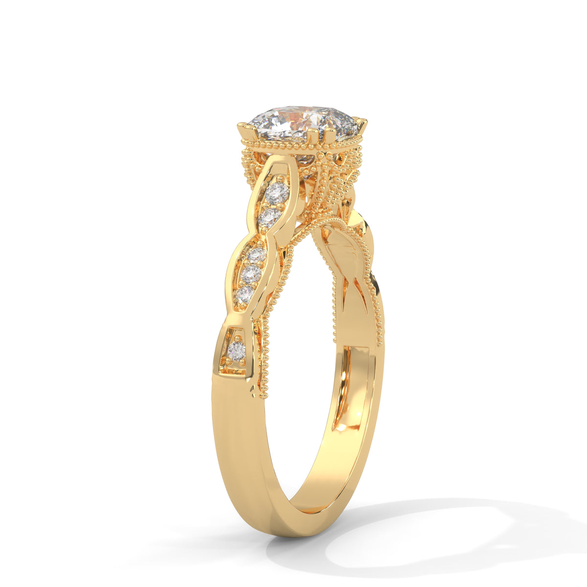 Twisted Bloom Solitaire Ring
