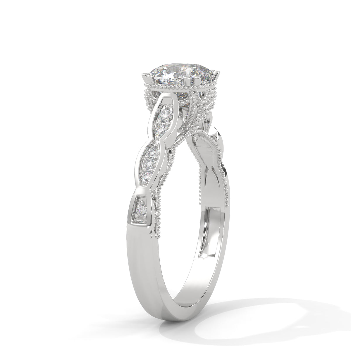 Twisted Bloom Solitaire Ring