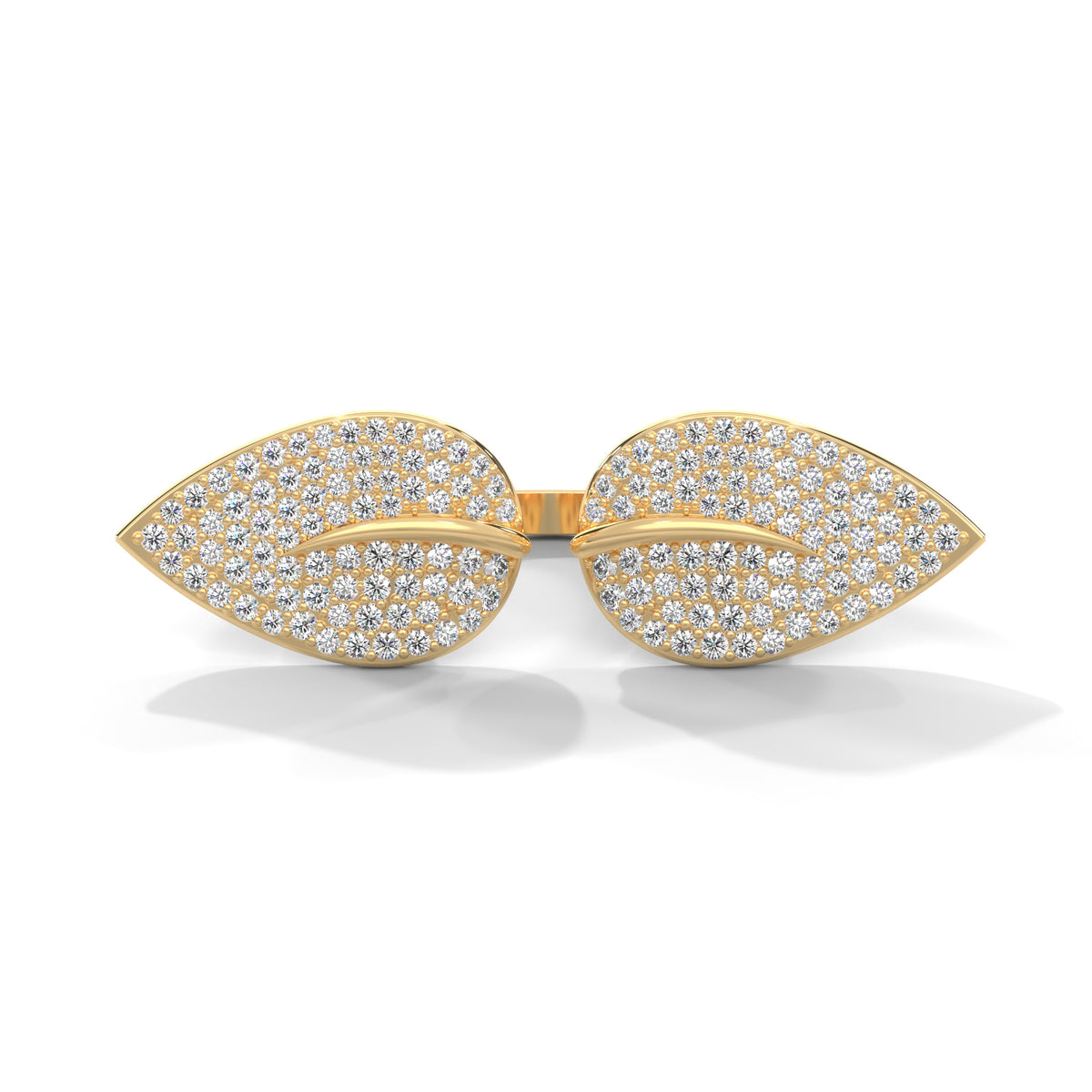Twin Leaf Cluster Ring