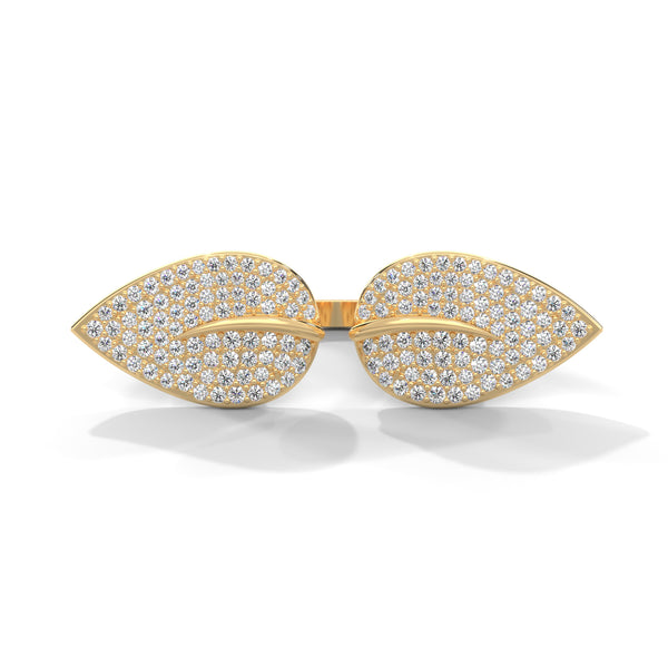 Twin Leaf Cluster Ring