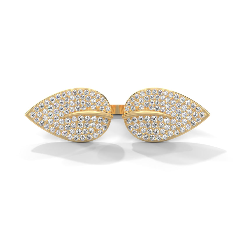 Twin Leaf Cluster Ring