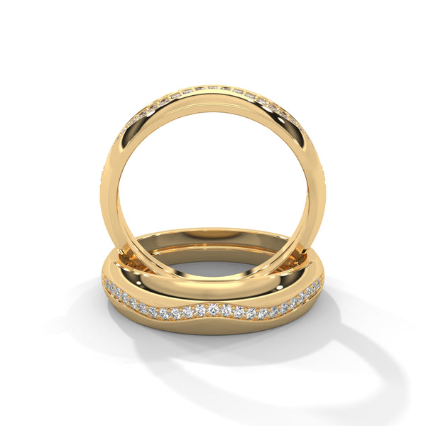 Crescent Wave Diamond Band Ring
